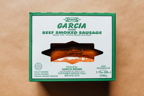 Garcia Mild Beef Smoked Sausage - 12 Pack