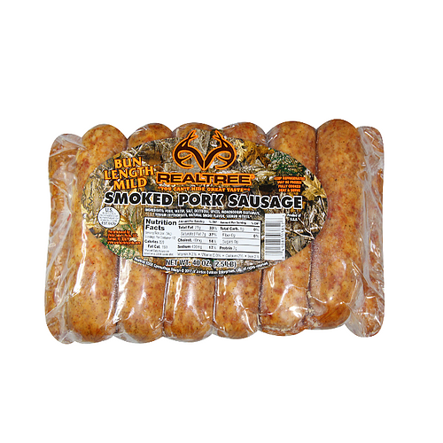Realtree Mild Smoked Pork Sausage Bun Length - 4 Pack